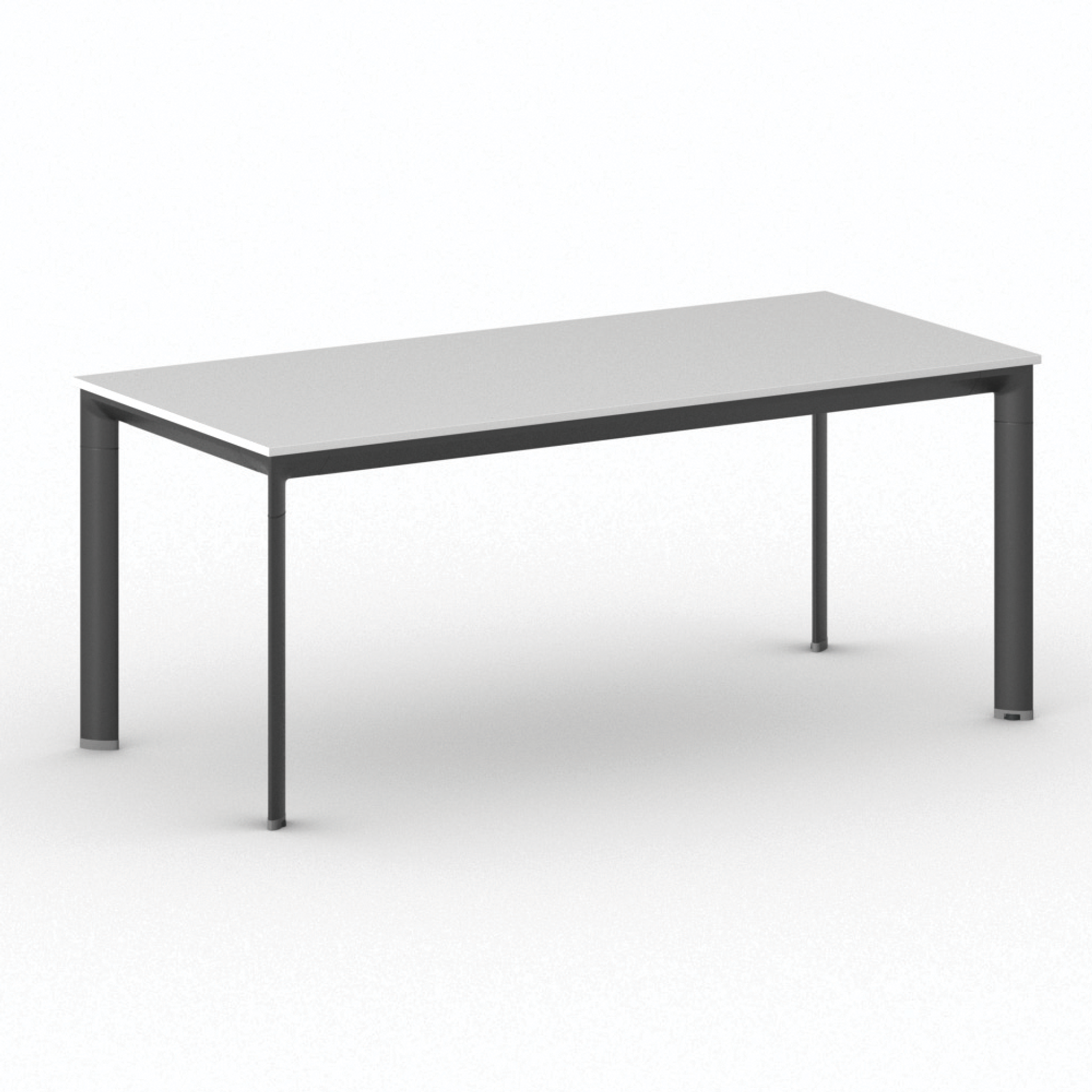 Konferenztisch PRIMO INVITATION 180x80 cm, schwarzes Metallgestell, weiß