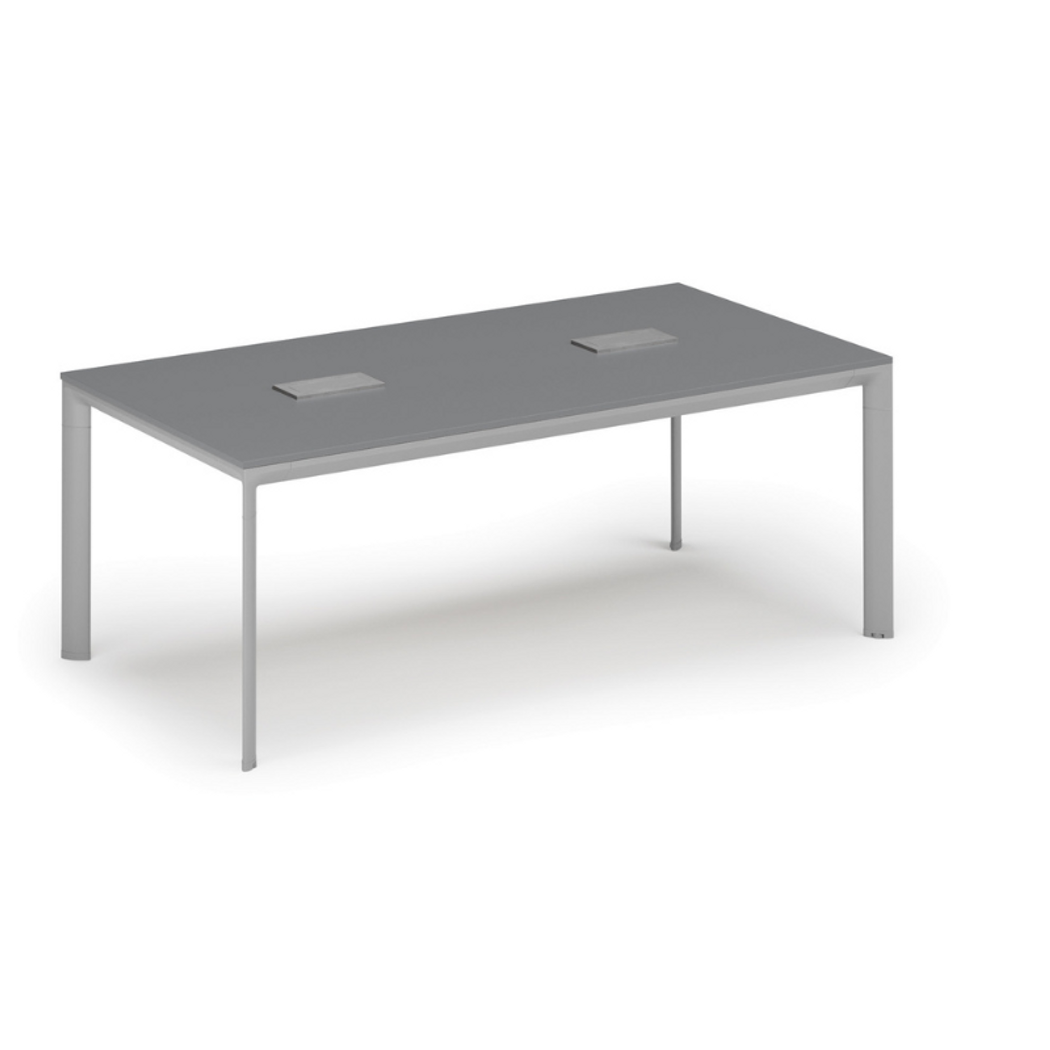 Konferenztisch PRIMO INVITATION 200x100 cm, 2x Tischsteckdose TYP I - silber, Graphit Konferenztisch PRIMO INVITATION 200x100 cm, 2x Tischsteckdose TYP I - silber, Graphit