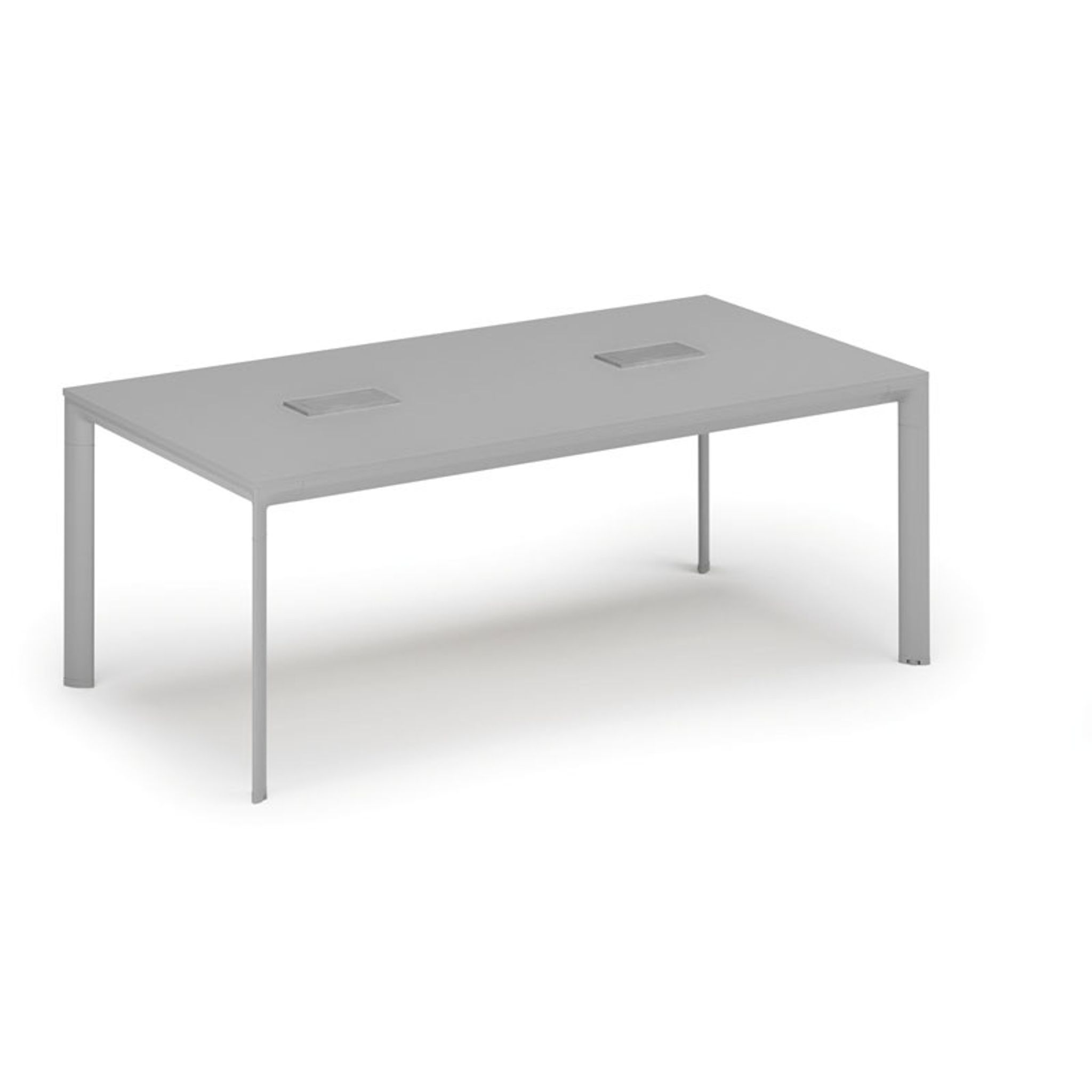 Konferenztisch PRIMO INVITATION 200x100 cm, 2x Tischsteckdose TYP I - silber, grau Konferenztisch PRIMO INVITATION 200x100 cm, 2x Tischsteckdose TYP I - silber, grau