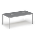 Konferenztisch PRIMO INVITATION 200x100 cm, 2x Tischsteckdose TYP III - silber, Graphit
