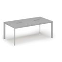 Konferenztisch PRIMO INVITATION 200x100 cm, 2x Tischsteckdose TYP III - silber, grau