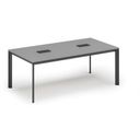Konferenztisch PRIMO INVITATION 200x100 cm, 2x Tischsteckdose TYP VI - schwarz, grau Konferenztisch PRIMO INVITATION 200x100 cm, 2x Tischsteckdose TYP VI - schwarz, grau
