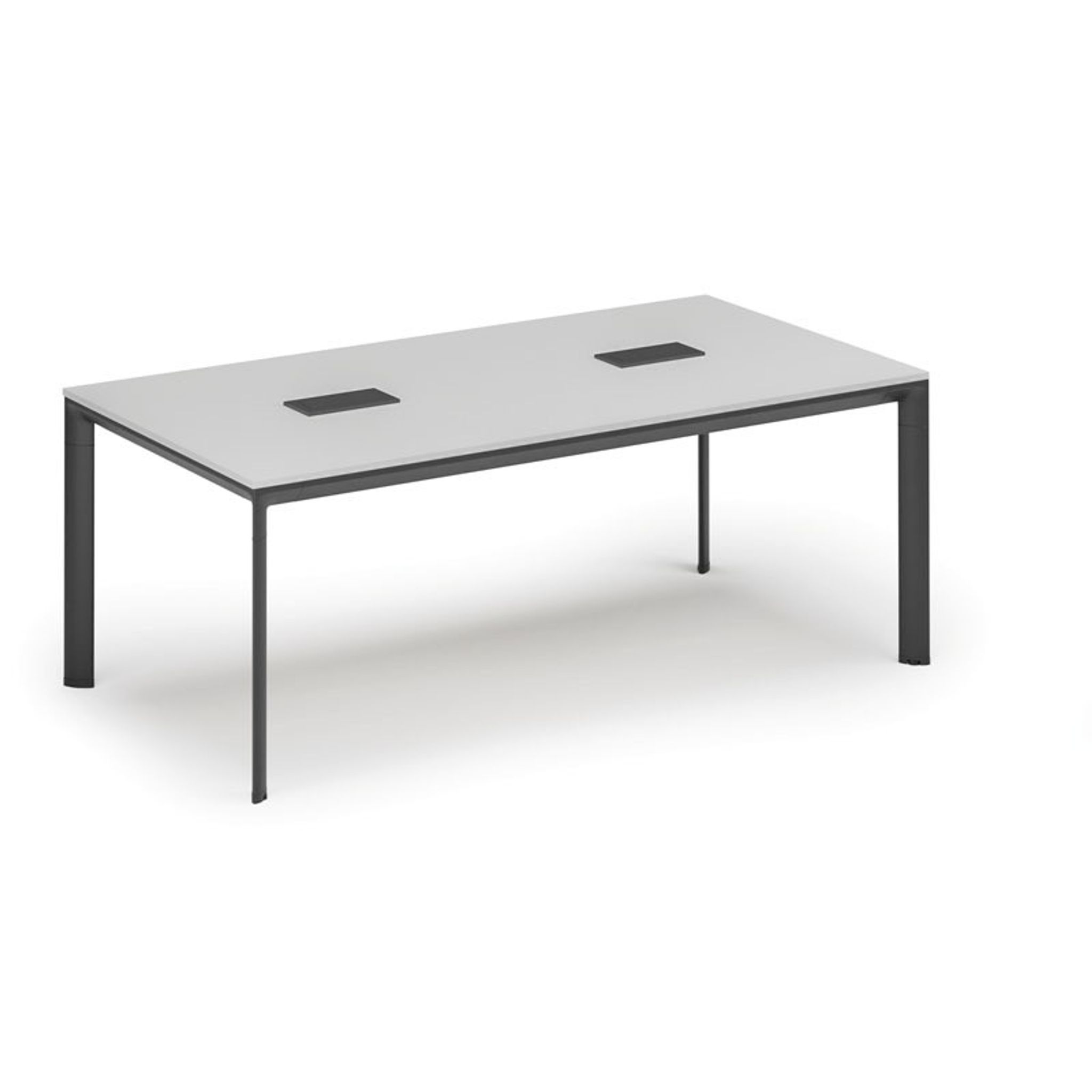 Konferenztisch PRIMO INVITATION 200x100 cm, 2x Tischsteckdose TYP VI - schwarz, weiß Konferenztisch PRIMO INVITATION 200x100 cm, 2x Tischsteckdose TYP VI - schwarz, weiß