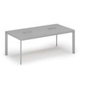 Konferenztisch PRIMO INVITATION 200x100 cm, 2x Tischsteckdose TYP VI - silber, grau