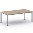 Konferenztisch PRIMO INVITATION 200x100 cm, graues Metallgestell, Buche
