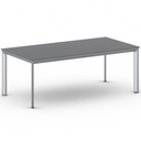 Konferenztisch PRIMO INVITATION 200x100 cm, graues Metallgestell, Graphit