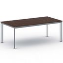 Konferenztisch PRIMO INVITATION 200x100 cm, graues Metallgestell, Nussbaum