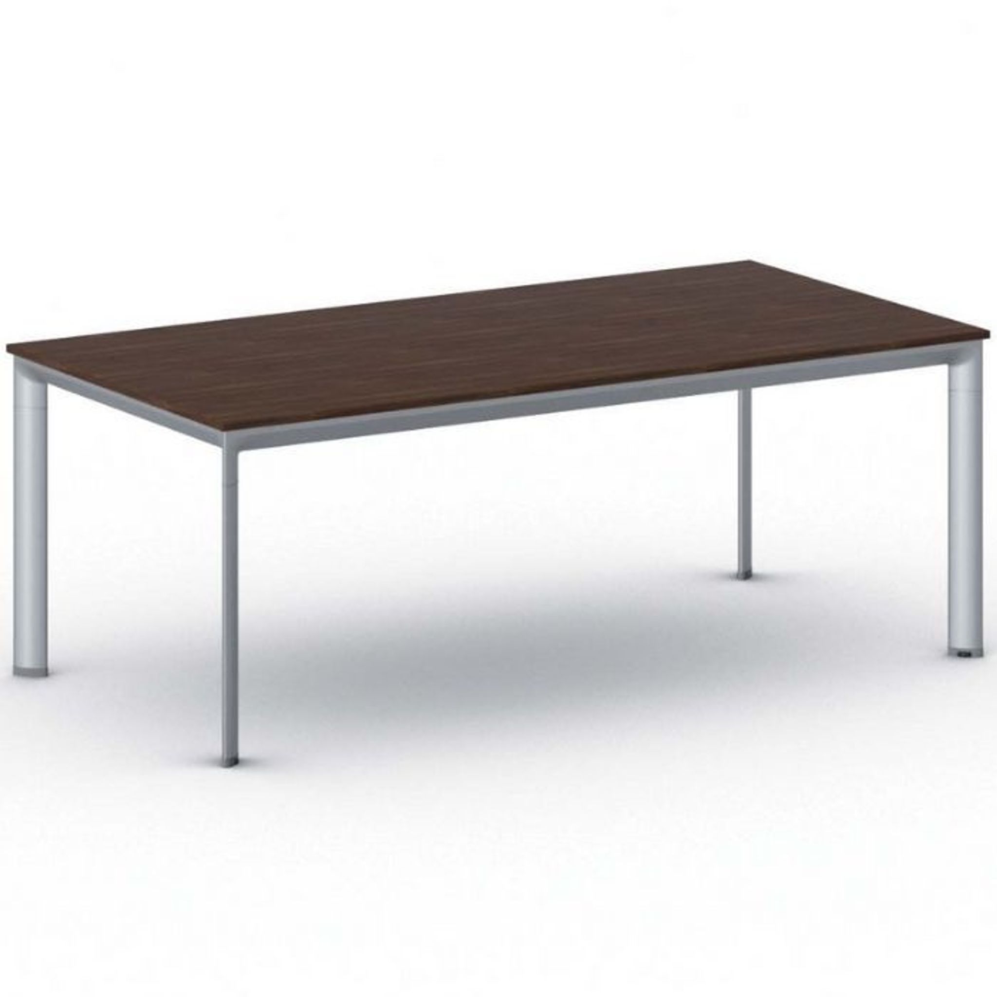 Konferenztisch PRIMO INVITATION 200x100 cm, graues Metallgestell, Nussbaum