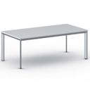 Konferenztisch PRIMO INVITATION 200x100 cm, graues Metallgestell, weiß