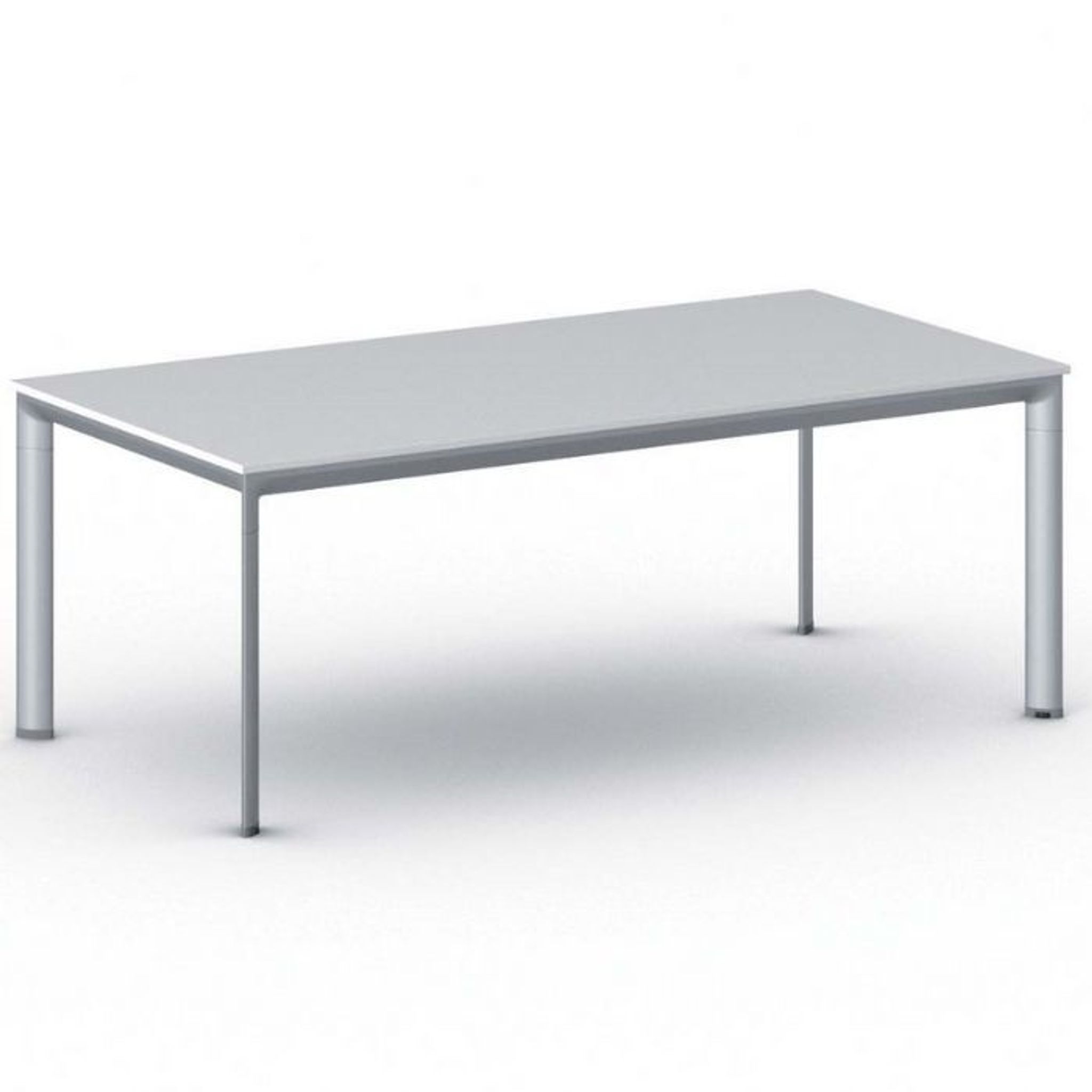 Konferenztisch PRIMO INVITATION 200x100 cm, graues Metallgestell, weiß