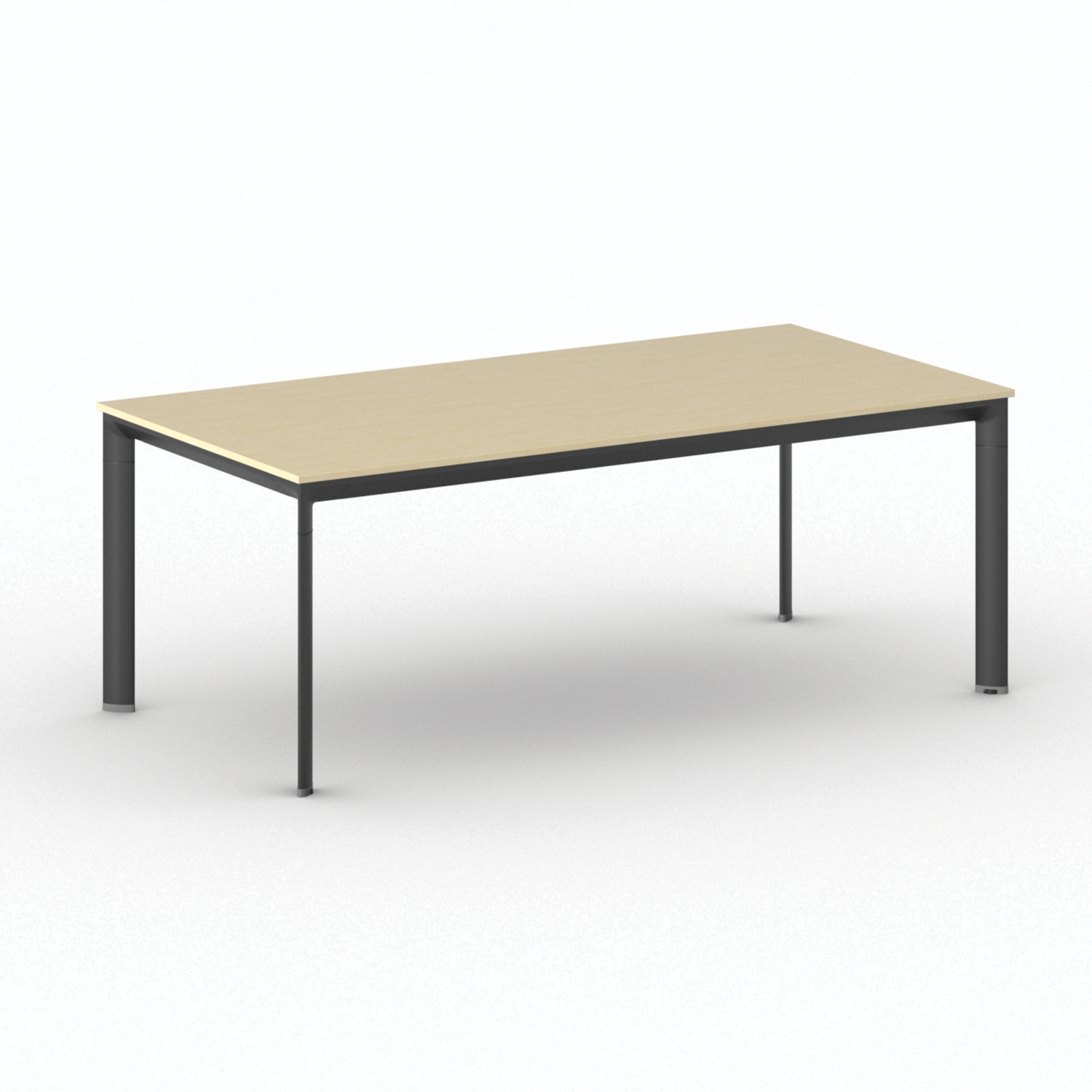 Konferenztisch PRIMO INVITATION 200x100 cm, schwarzes Metallgestell
