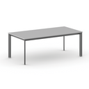 Konferenztisch PRIMO INVITATION 200x100 cm, schwarzes Metallgestell, grau