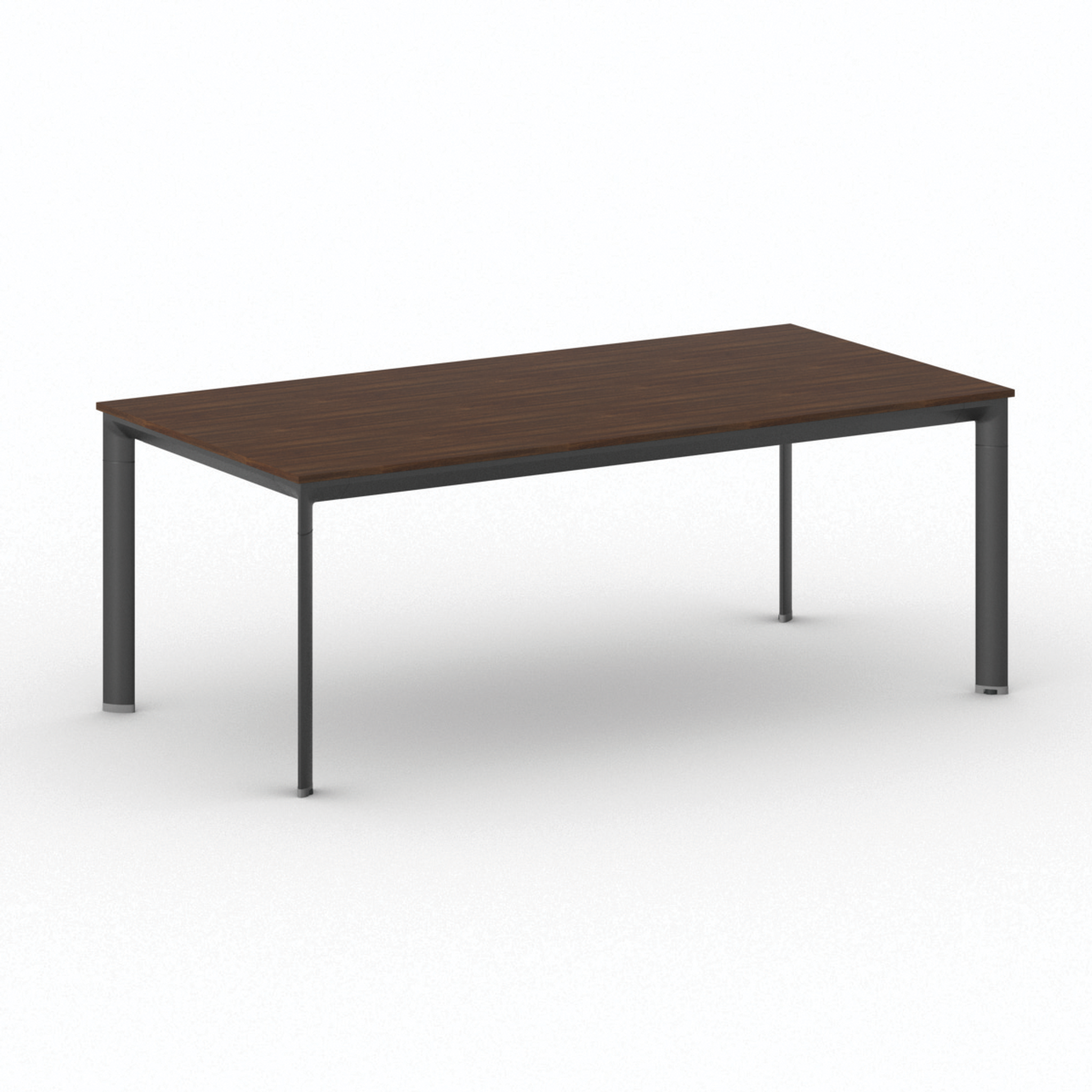 Konferenztisch PRIMO INVITATION 200x100 cm, schwarzes Metallgestell, Nussbaum