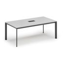 Konferenztisch PRIMO INVITATION 200x100 cm, Tischsteckdose TYP I - schwarz, weiß