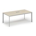 Konferenztisch PRIMO INVITATION 200x100 cm, Tischsteckdose TYP III - silber, Birke Konferenztisch PRIMO INVITATION 200x100 cm, Tischsteckdose TYP III - silber, Birke