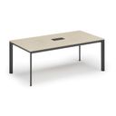 Konferenztisch PRIMO INVITATION 200x100 cm, Tischsteckdose TYP VI - schwarz, Birke