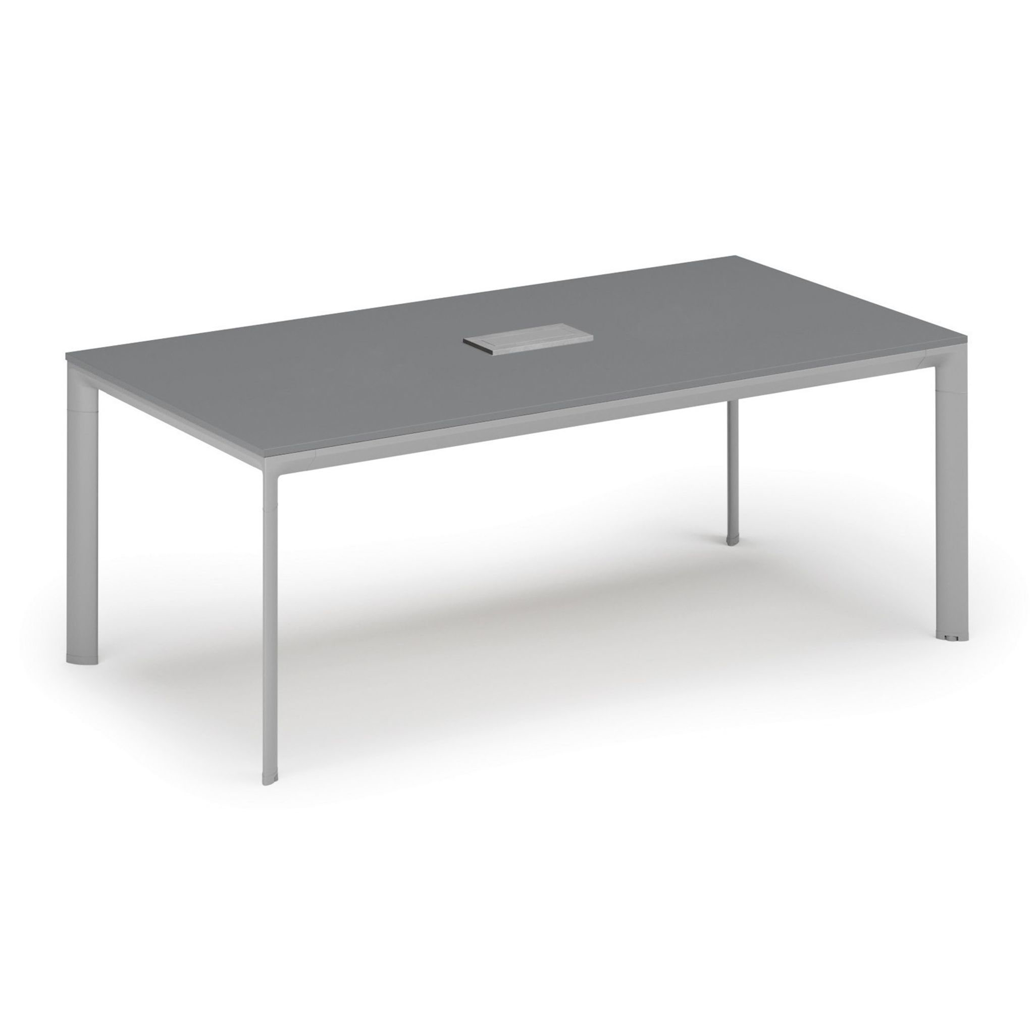 Konferenztisch PRIMO INVITATION 200x100 cm, Tischsteckdose TYP VI - silber, Graphit