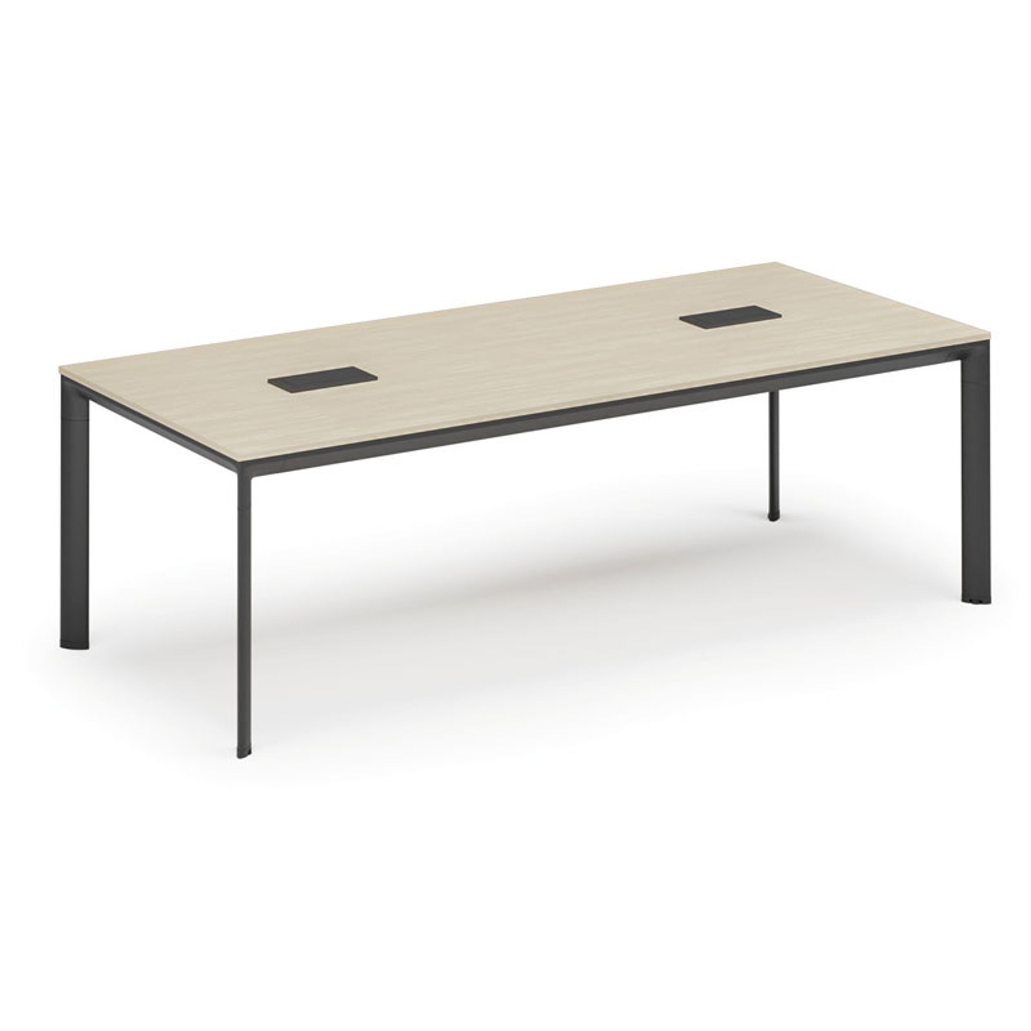 Konferenztisch PRIMO INVITATION 240x120 cm, 2x Tischsteckdose TYP II - schwarz