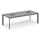 Konferenztisch PRIMO INVITATION 240x120 cm, 2x Tischsteckdose TYP II - schwarz, grau