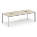 Konferenztisch PRIMO INVITATION 240x120 cm, 2x Tischsteckdose TYP III - silber, Birke