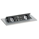 Konferenztisch PRIMO INVITATION 240x120 cm, 2x Tischsteckdose TYP III - silber, grau Konferenztisch PRIMO INVITATION 240x120 cm, 2x Tischsteckdose TYP III - silber, grau