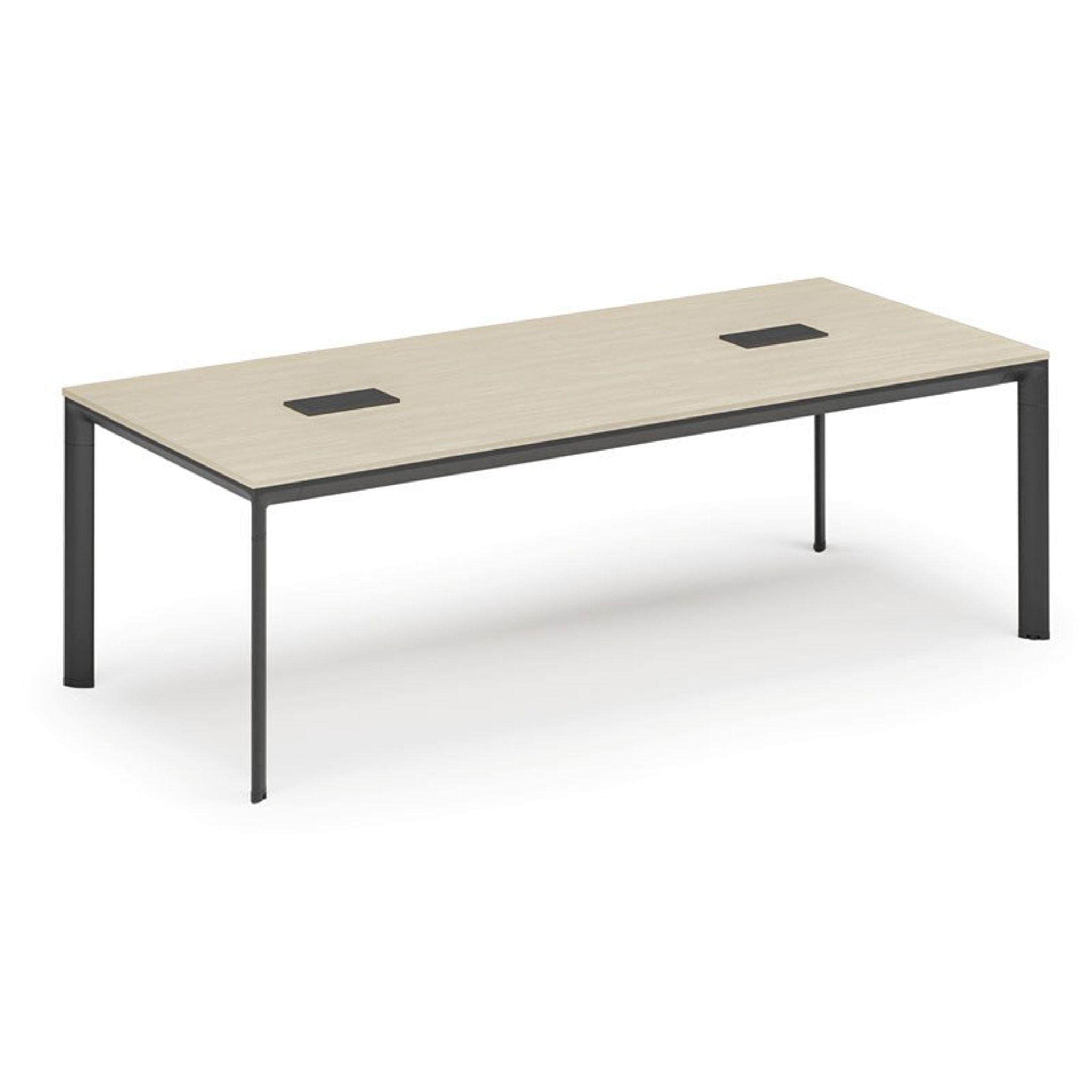 Konferenztisch PRIMO INVITATION 240x120 cm, 2x Tischsteckdose TYP VI - schwarz