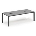 Konferenztisch PRIMO INVITATION 240x120 cm, 2x Tischsteckdose TYP VI - schwarz, grau