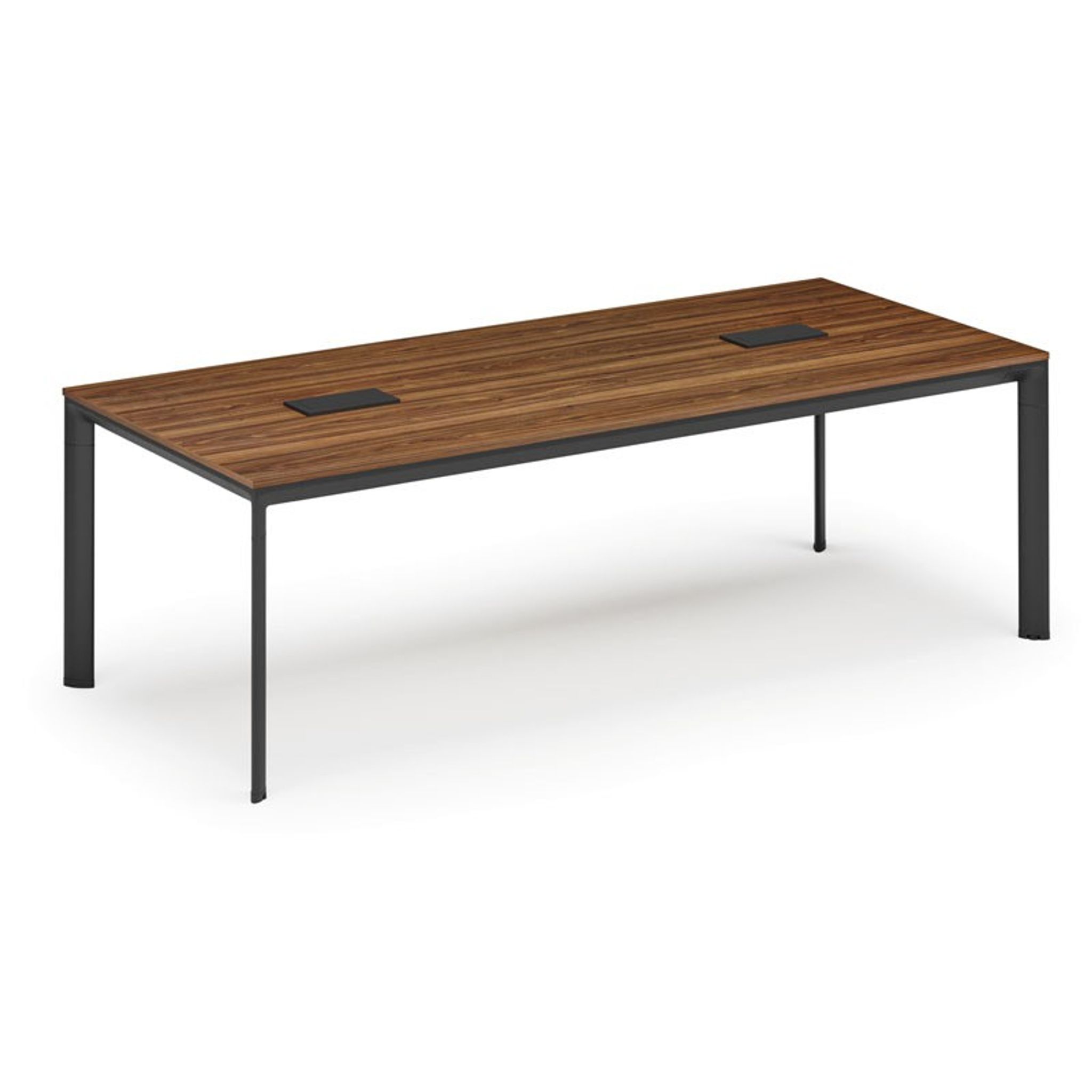 Konferenztisch PRIMO INVITATION 240x120 cm, 2x Tischsteckdose TYP VI - schwarz, Nussbaum Konferenztisch PRIMO INVITATION 240x120 cm, 2x Tischsteckdose TYP VI - schwarz, Nussbaum