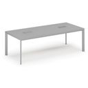 Konferenztisch PRIMO INVITATION 240x120 cm, 2x Tischsteckdose TYP VI - silber, grau
