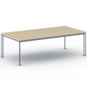 Konferenztisch PRIMO INVITATION 240x120 cm, graues Metallgestell, Birke