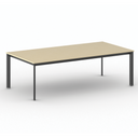 Konferenztisch PRIMO INVITATION 240x120 cm, schwarzes Metallgestell, Birke