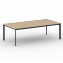 Konferenztisch PRIMO INVITATION 240x120 cm, schwarzes Metallgestell, Buche