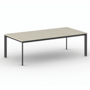 Konferenztisch PRIMO INVITATION 240x120 cm, schwarzes Metallgestell, Eiche natur