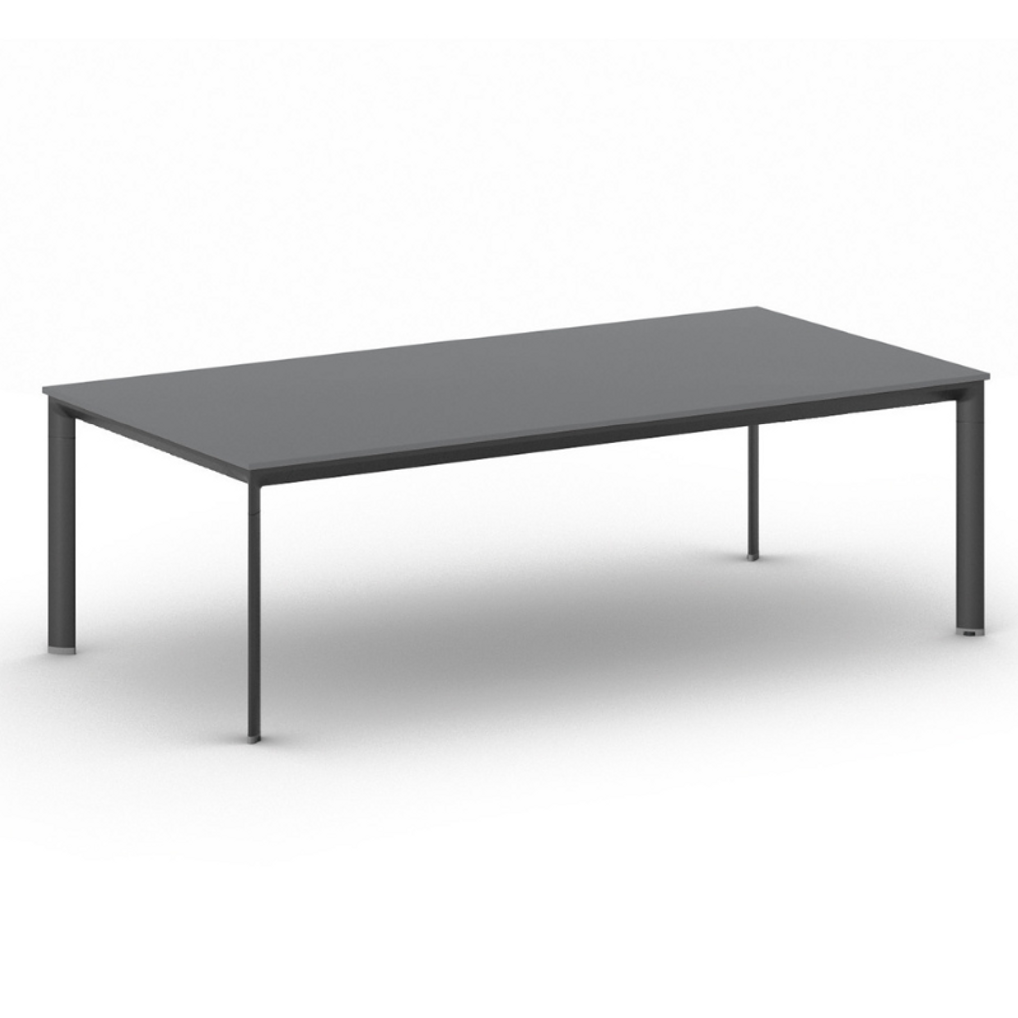 Konferenztisch PRIMO INVITATION 240x120 cm, schwarzes Metallgestell, Graphit