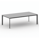 Konferenztisch PRIMO INVITATION 240x120 cm, schwarzes Metallgestell, grau