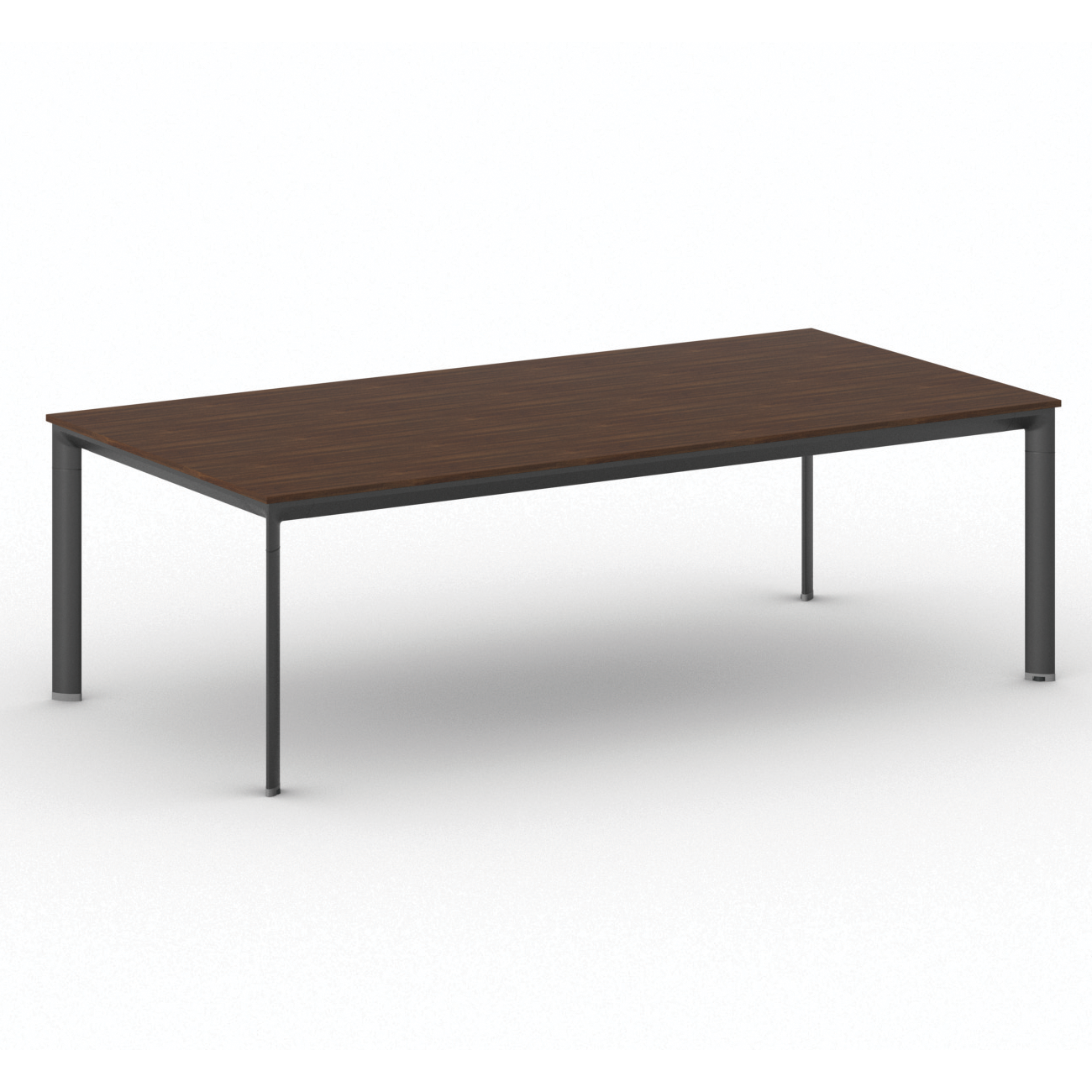 B2B Partner Konferenztisch PRIMO INVITATION 240x120 cm, schwarzes Metallgestell, Nussbaum