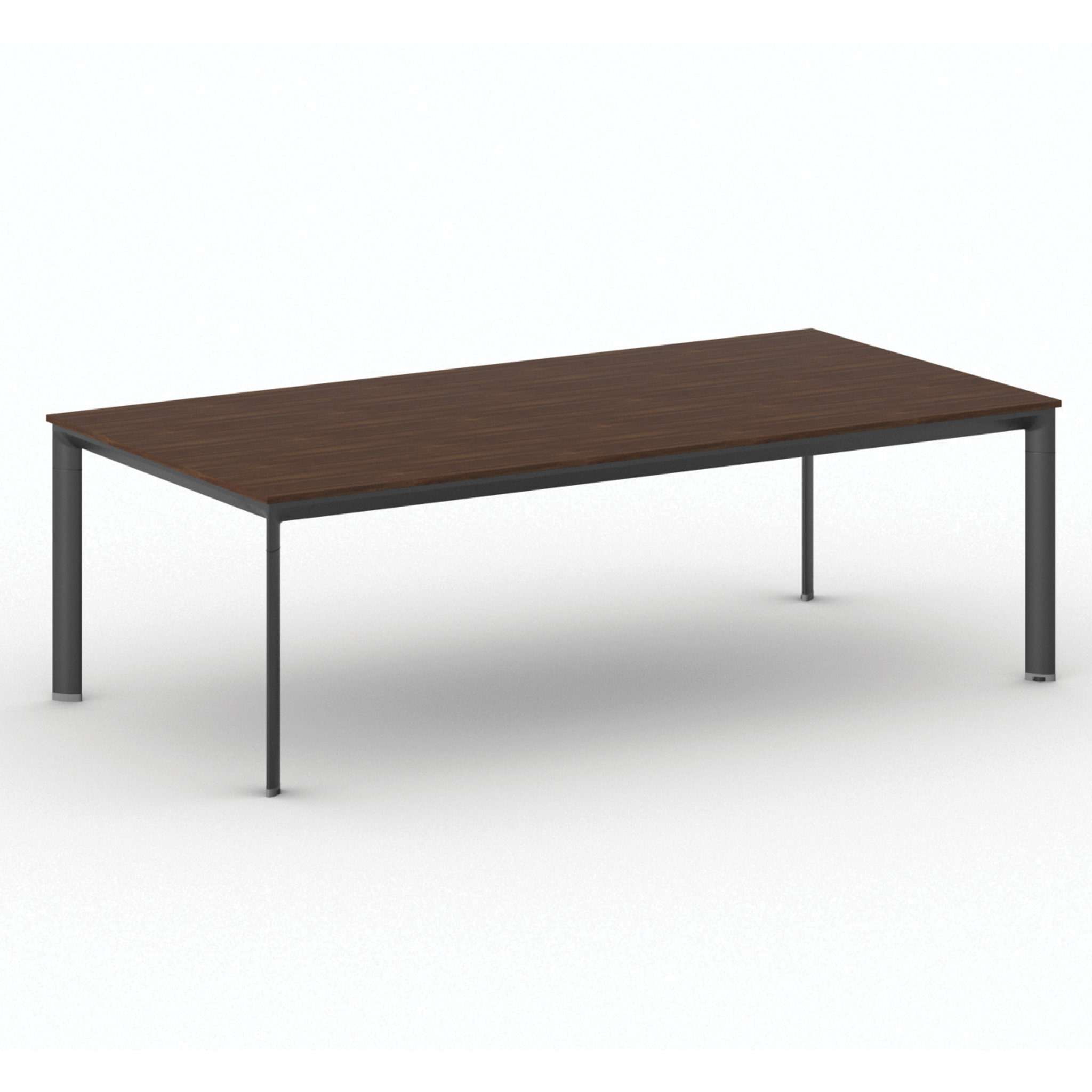 Konferenztisch PRIMO INVITATION 240x120 cm, schwarzes Metallgestell, Nussbaum