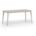 Konferenztisch PRIMO OMEGA, 160x80 cm, graues Metallgestell, Birke