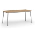 Konferenztisch PRIMO OMEGA, 160x80 cm, graues Metallgestell, Buche