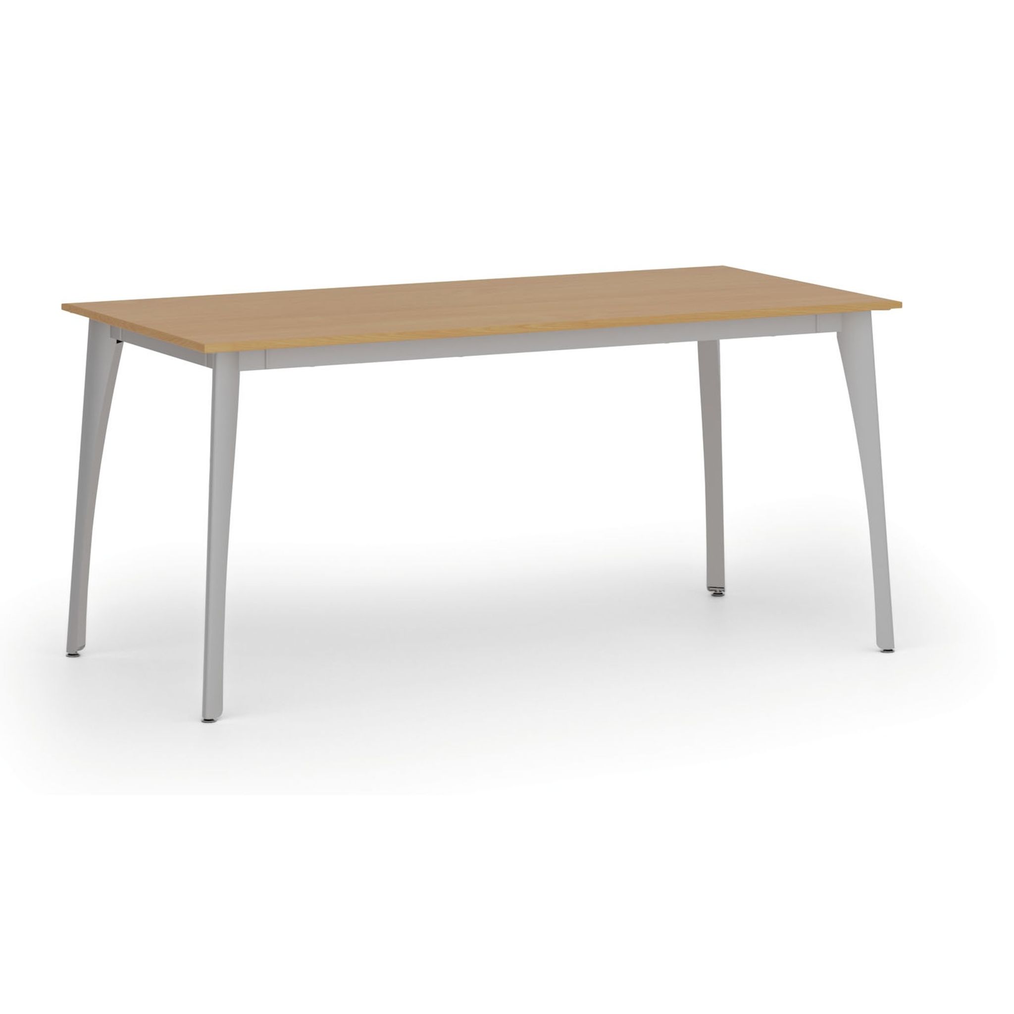 Konferenztisch PRIMO OMEGA, 160x80 cm, graues Metallgestell, Buche
