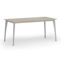 Konferenztisch PRIMO OMEGA, 160x80 cm, graues Metallgestell, Eiche natur