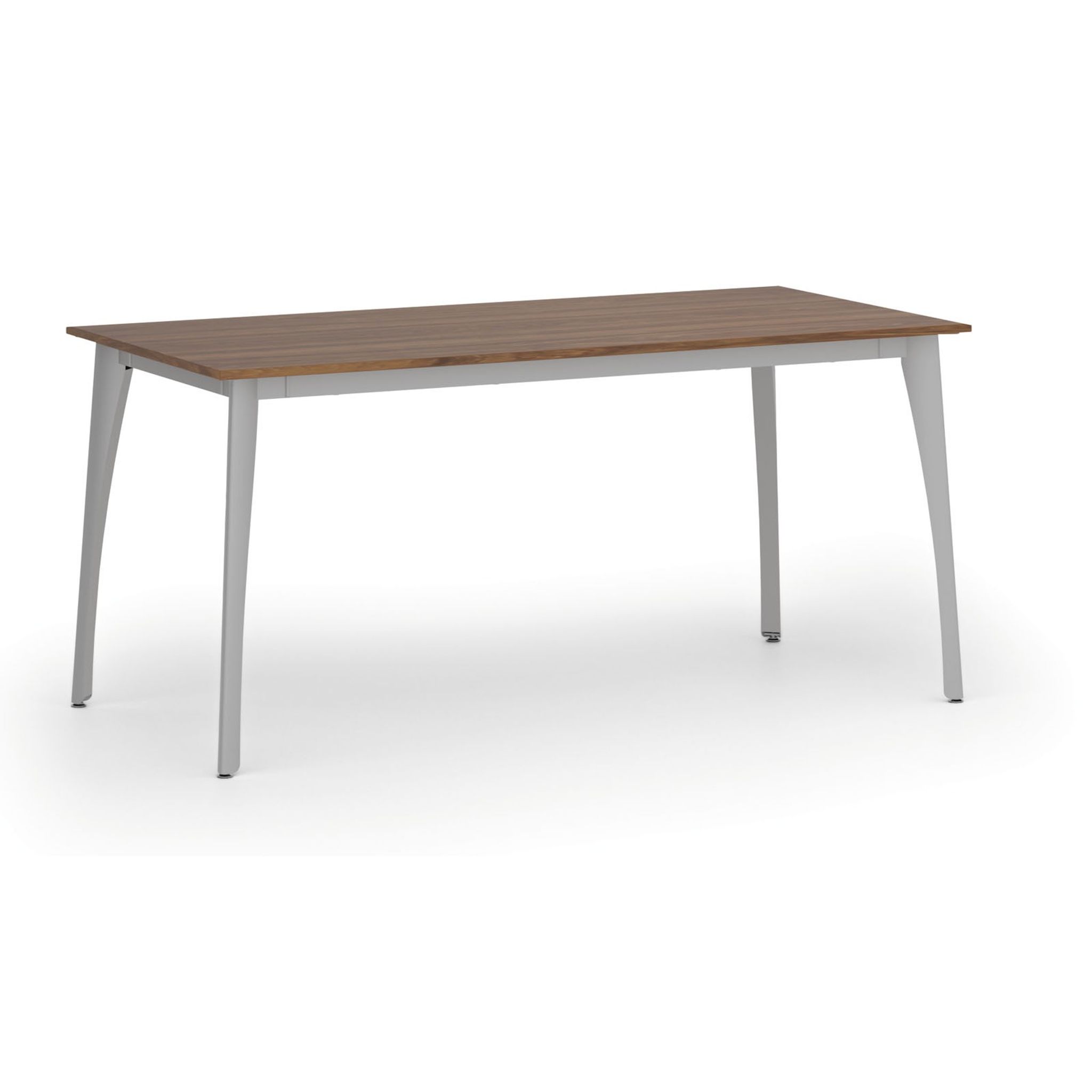Konferenztisch PRIMO OMEGA, 160x80 cm, graues Metallgestell, Nussbaum