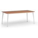 Konferenztisch PRIMO OMEGA, 180x90 cm, weißes Metallgestell, Kirschbaum