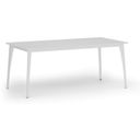 Konferenztisch PRIMO OMEGA, 180x90 cm, weißes Metallgestell, weiß