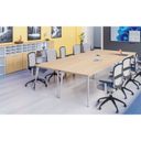 Konferenztisch PRIMO OMEGA, 2000 x 900 mm, weißes Untergestell, grau