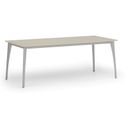 Konferenztisch PRIMO OMEGA, 200x90 cm, graues Metallgestell, Birke