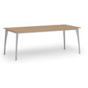 Konferenztisch PRIMO OMEGA, 200x90 cm, graues Metallgestell, Buche