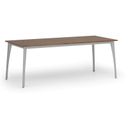 Konferenztisch PRIMO OMEGA, 200x90 cm, graues Metallgestell, Nussbaum