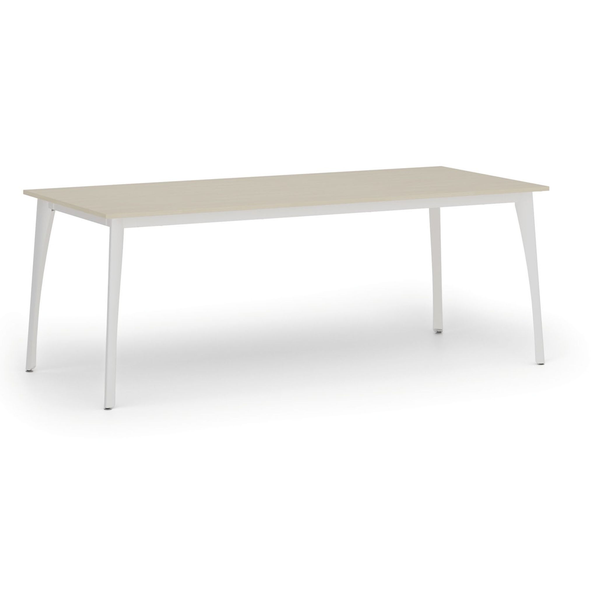 Konferenztisch PRIMO OMEGA, 200x90 cm, weißes Metallgestell