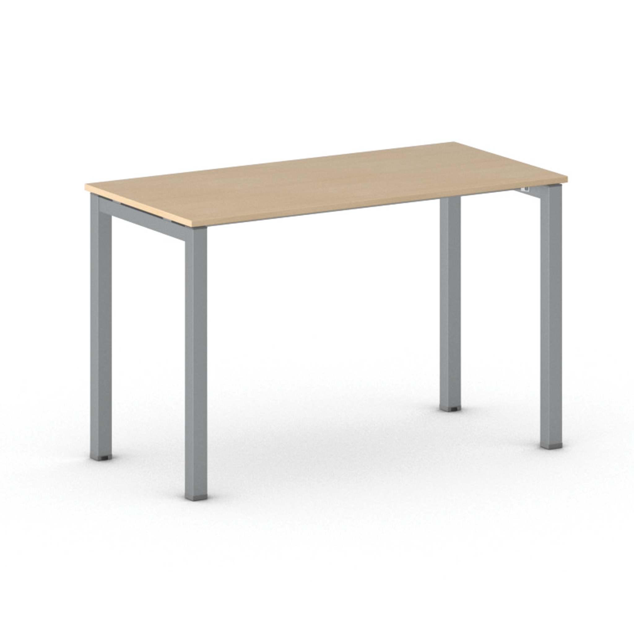 Konferenztisch PRIMO SQUARE 120x60 cm, graues Metallgestell, Buche